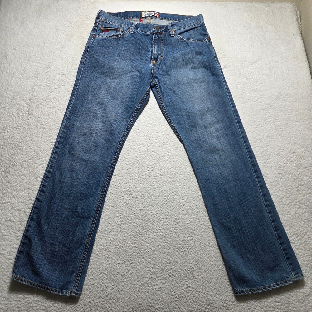 Quiksilver QuikJean Jeans Mens 34 Blue Regular Fit Denim Skate Surf Y2K Street